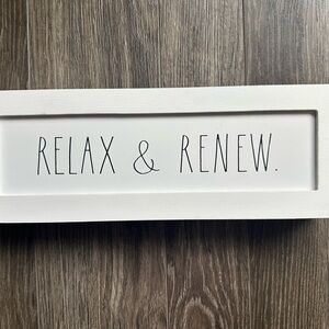 Rae Dunn White Relax & Renew Bath Sign